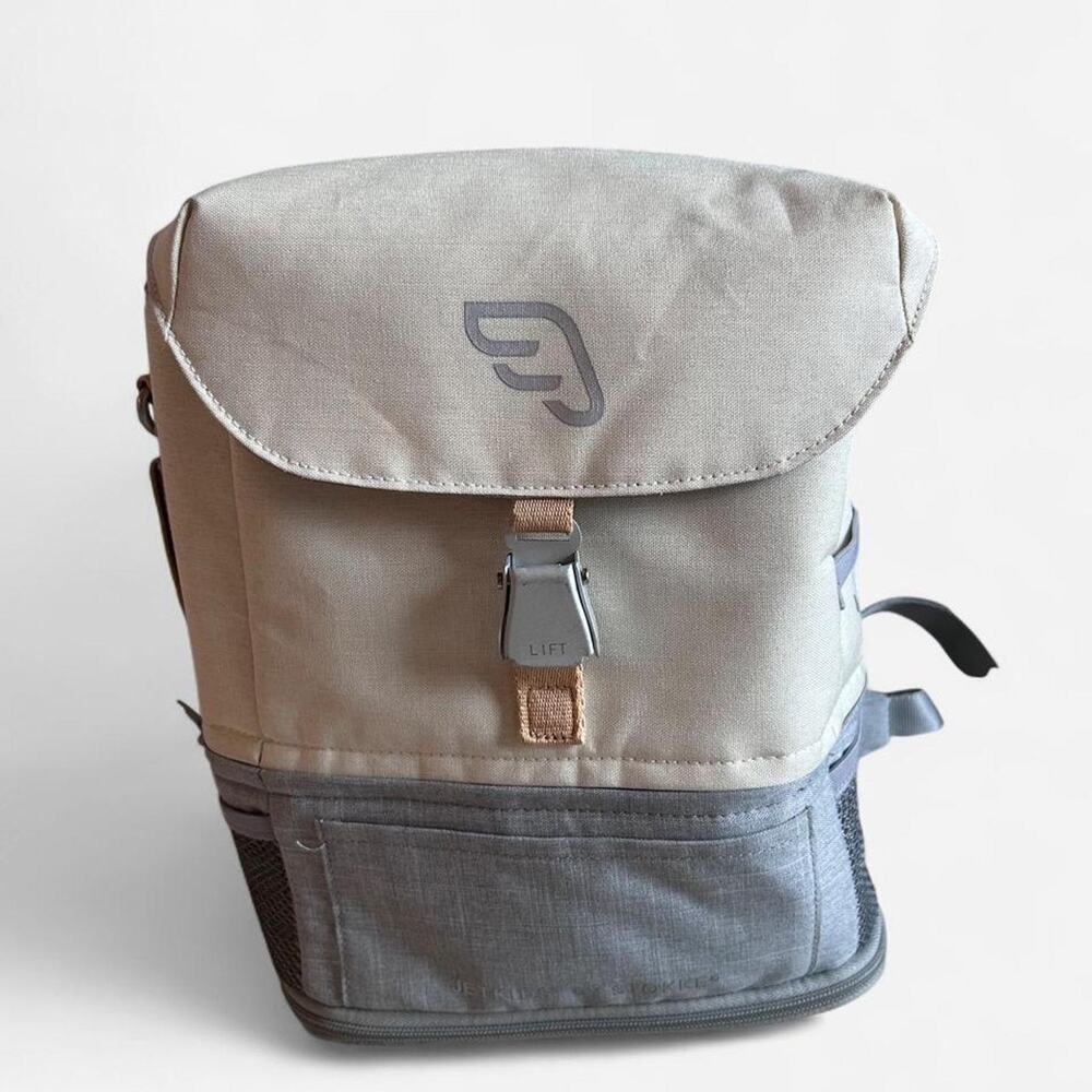 Jet kids by stoke crew gray backpack with gold stripes